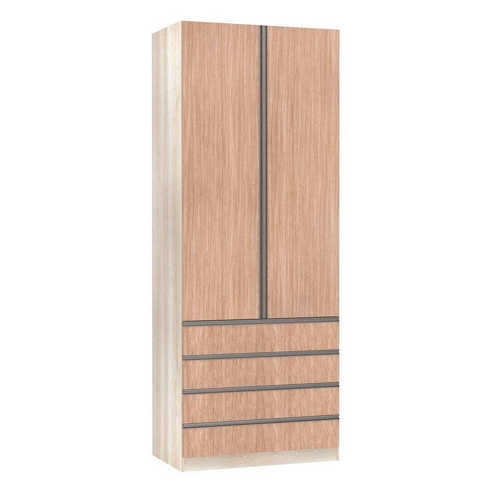 Guarda-Roupa Solteiro Luciane 2 Portas 4 Gavetas Prime Plus 90 cm