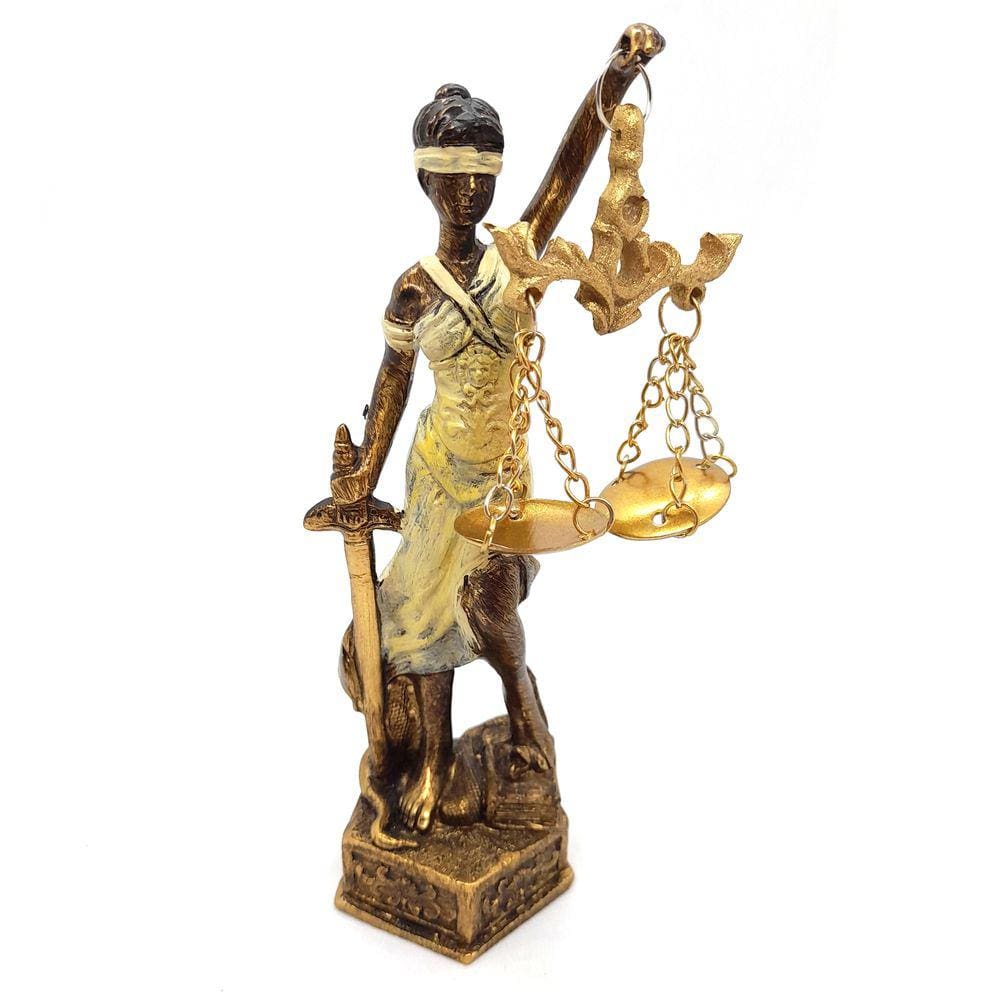 Estátua Dama Da Justiça Têmis Deusa 15 cm Símbolo Do Direito
