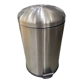 Lixeira 20 Litros Aço Inox 44x30cm Cesto Removível E Pedal