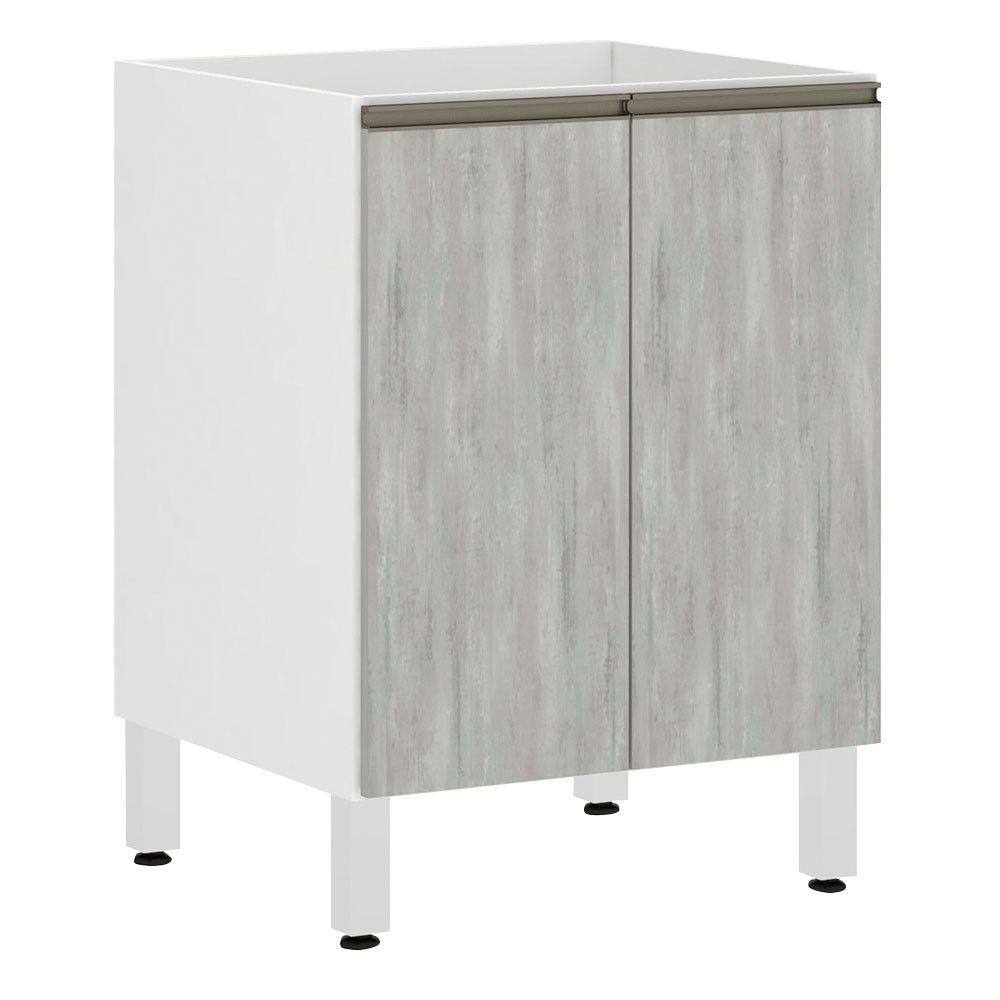Balcão de Cozinha sem Tampo 60cm 2 Portas Pérola Luciane Móveis