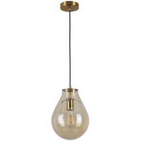 Pendente Tommy Ø21,5Cmx29,5Cm 2Mt Cabo Bronze Vidro Conhaque