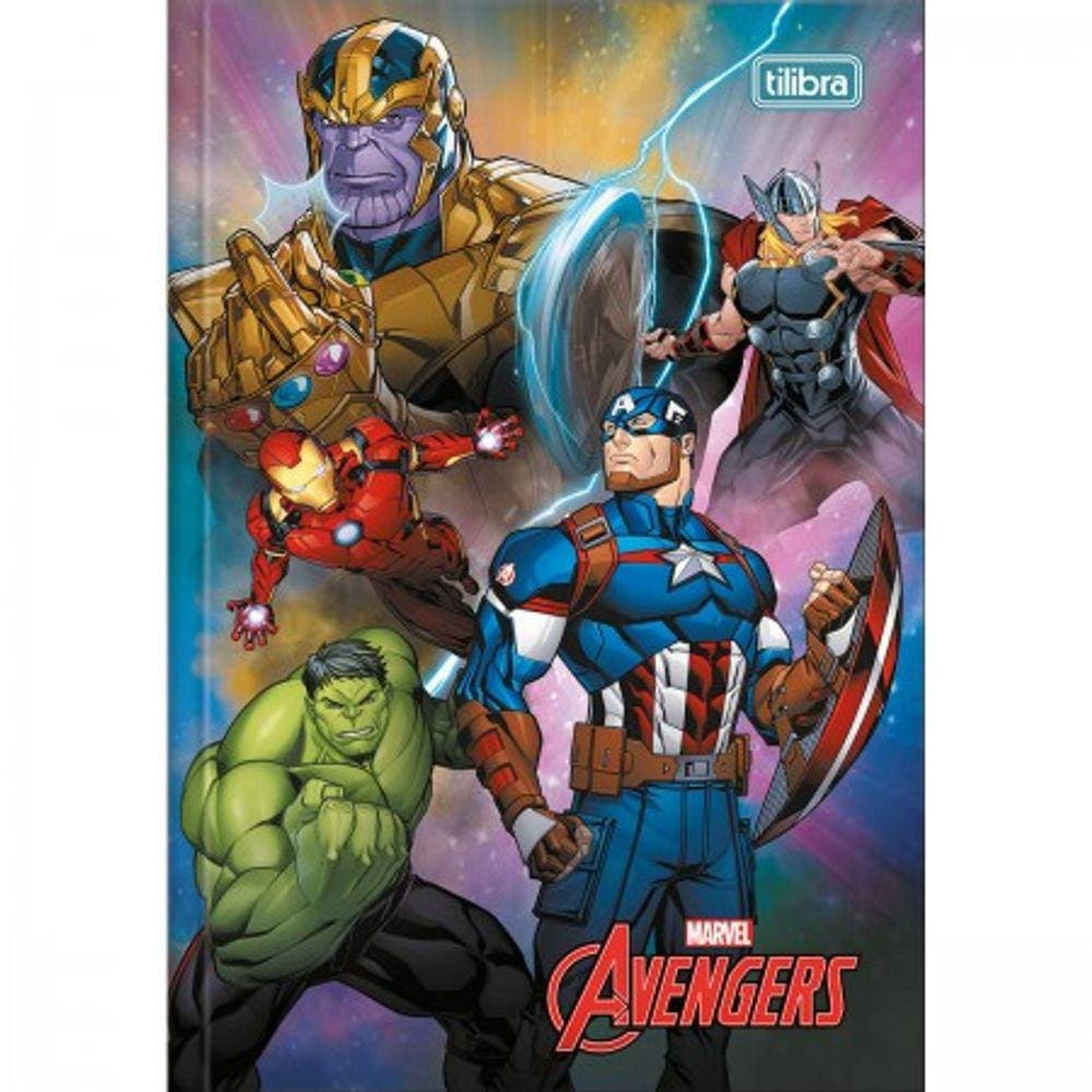 Caderno Briochurão Grande Universitário Avengers (Vingadores) 80 Folhas Tilibra