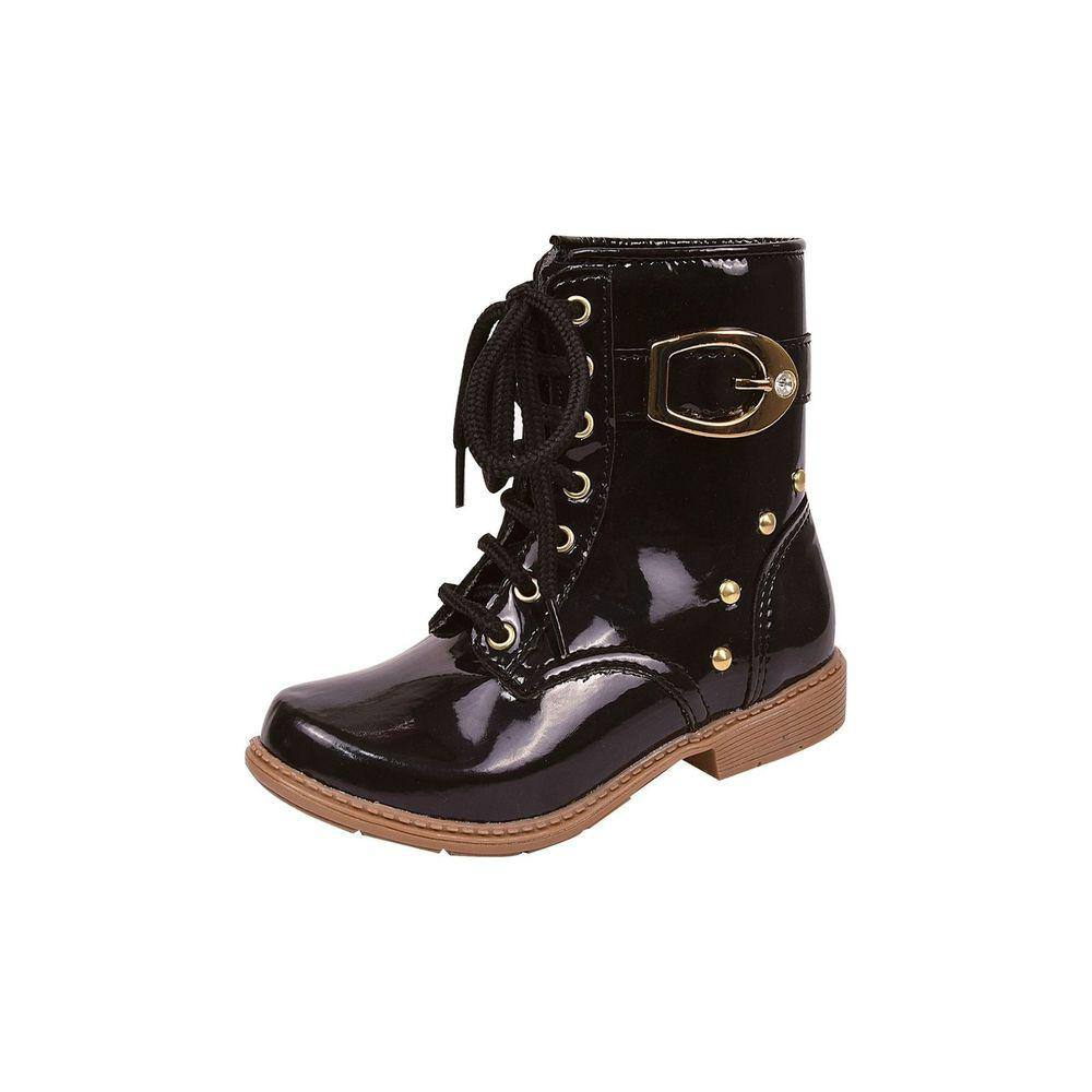 Bota infantil hot sale preta verniz