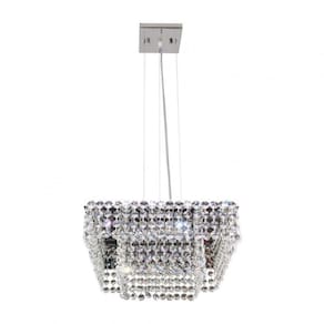 Pendente Cristal Quadrado 30x30x11cm 6 Luzes G9 Milano GPMI303006PDV2 Bronzearte