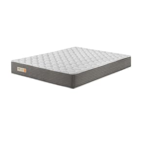 Colchão Queen Ecoline Espuma D45 Veludine 158x198x25cm Cinza/Branco