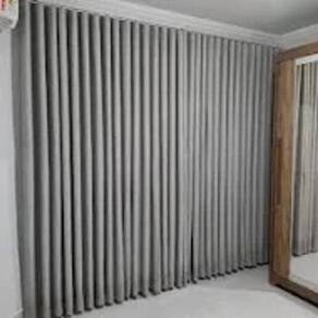 Cortina Trilho Suiço Blackout Com Voil Cinza 6.00 X 2.60