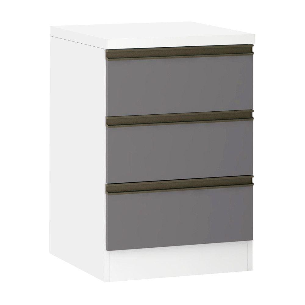 Mesa de Cabeceira 3 Gavetas 40cm Prime Luciane Móveis