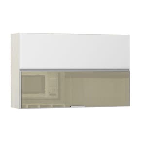Armario Basculante Misto Luciane 120cm 1 Porta Fechada 1 Porta Alumínio com Vidro Reflecta Lis