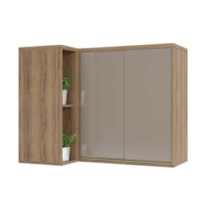 Armário Aéreo Canto Reto 95 cm 2 Portas de abrir 1 Prateleira Mel Luciane Móveis