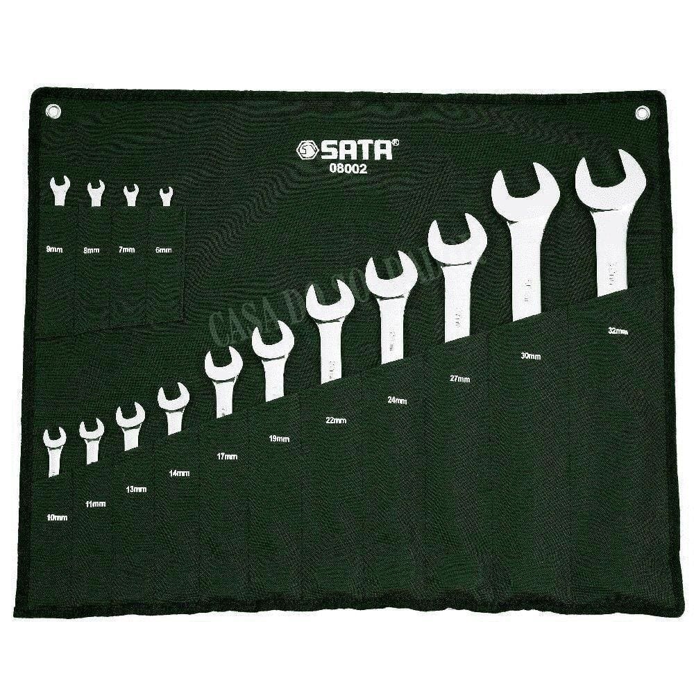 Jogo de Chave Combinada Sata 6 a 32mm 15 Peças Cromo Vanádio
