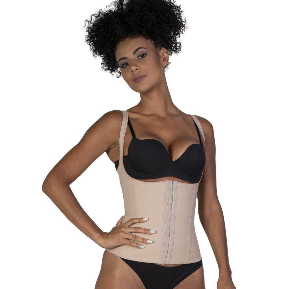 Corselet Modelador De Cotton - Cor: Chocolate - Tamanho: Eg