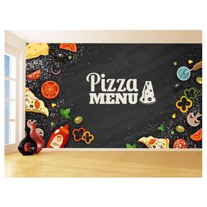 Papel De Parede Alimentos Cantinho Pizza Lousa 3,5M Al342