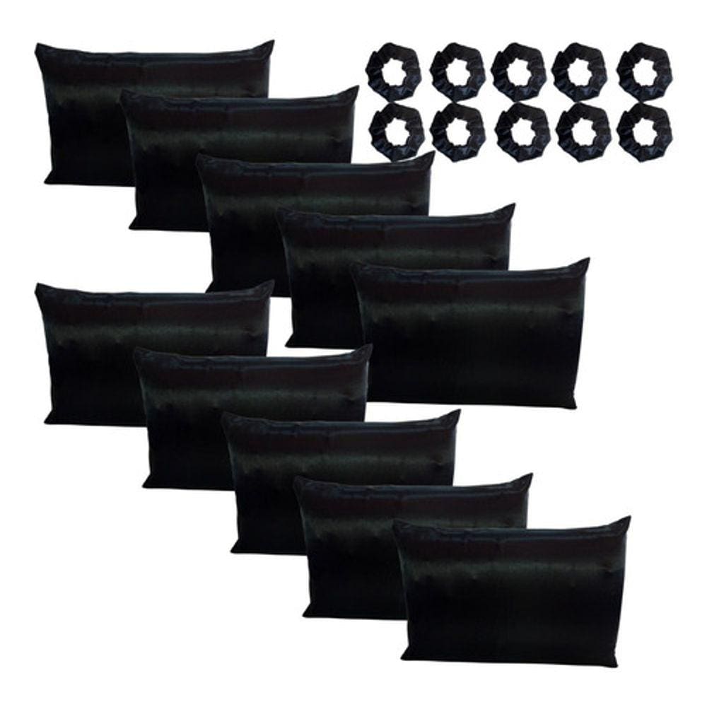 Fronha De Cetim Revenda Anti Frizz 10 Unidades + 10 Xuxinhas