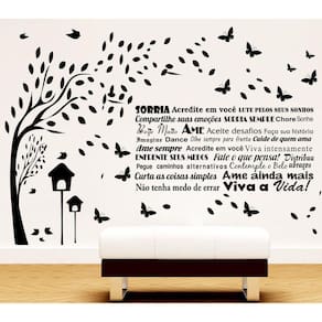 Adesivo Decorativo Árvore E Palavras Motivacional Acredite