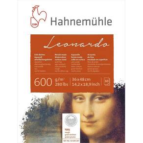 Bloco Aquarela Leonardo 600g/m Rough 36x48cm 10 Fls Hahnemuhle 10628187