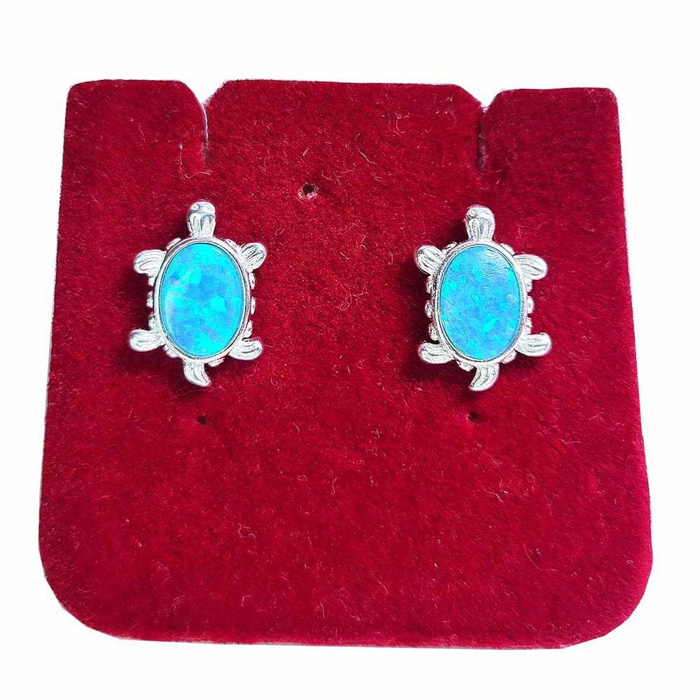 Brinco Tartaruga Opalina Prata 925 Legítima Mulher