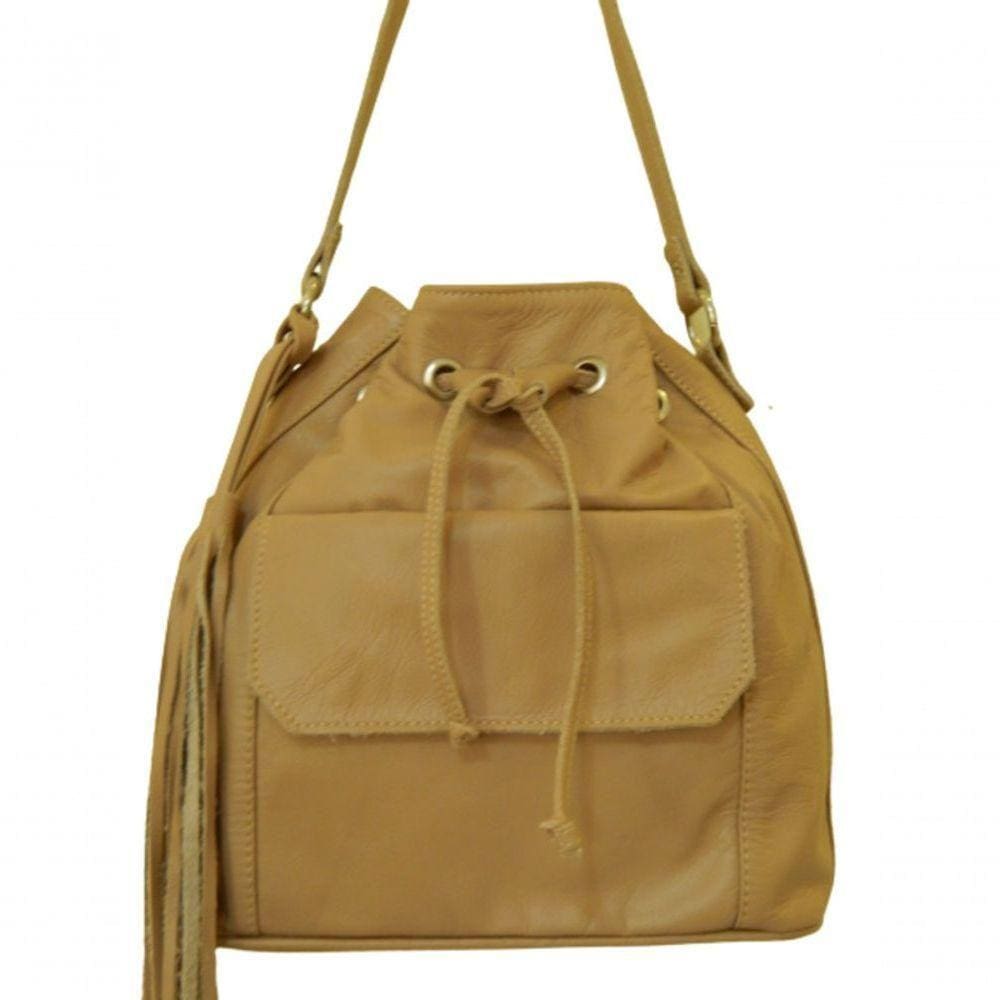 Bolsa Saco Em Couro Zup Nude