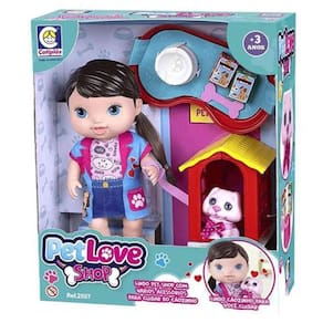 Boneca Pet Love Shop Infantil Com Cachorrinho Cotiplas 2507