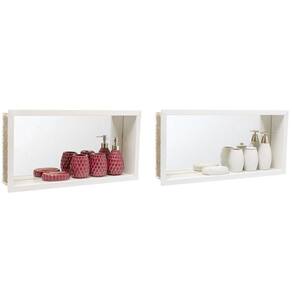 Kit 2 Nicho Em Porcelanato Shampoo Banheiro Box 60X30X10 Cm