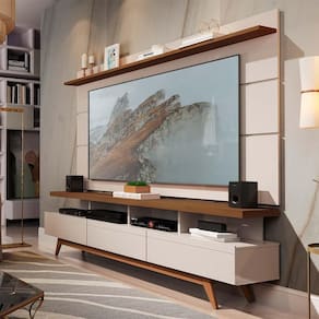 Home para TV 1.8 Polaris Off White Freijó