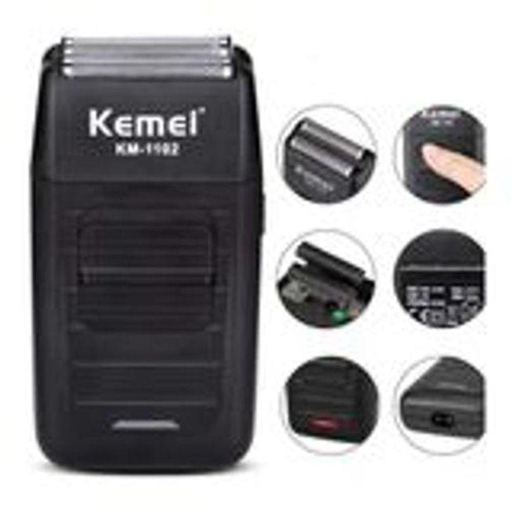 Barbeador Shaver Elétrico Sem Fio Kemei 2 Lâminas Km-1102