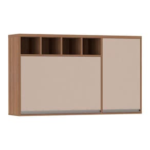 Armário Aéreo 120cm 1 Porta 1 Porta Basculante E Nicho Super