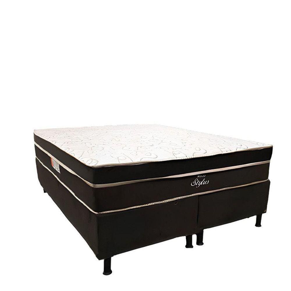Conjunto Box Stylus King 198X198X60 Topázio Marrom