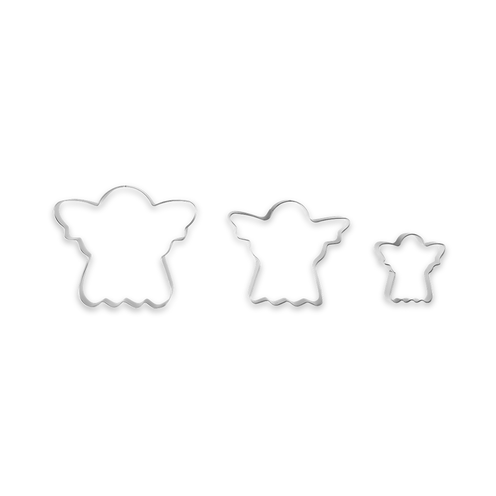 Conjunto Cortador De Biscoito Anjo Brinox Glacê 3 Peças Aço Inox