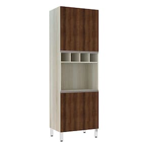 Paneleiro com Nicho de Microondas Luciane 70cm 4 Portas e 1 Nicho Luci