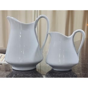 Kit 2 Jarras Leiteiras 1.280ml e 740ml - Sucos e Bebidas - Porcelana Branca
