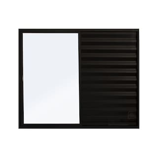 Veneziana de Correr 3 Folhas S/ Grade Aluminio Preto 1.00 x 1.50 Linha Modular - Hale