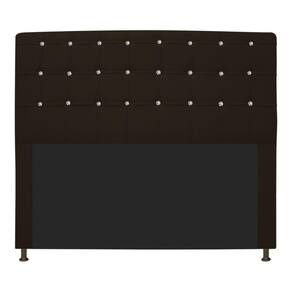 Cabeceira Estofada Dama 195 Cm King Size com Strass Marrom