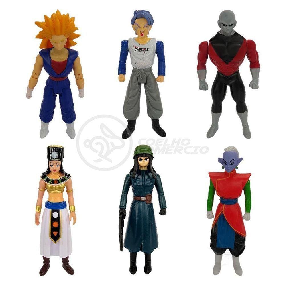 Kit 6 Bonecos Dragon Ball Vegetto Jiren Trunks Kaioshin