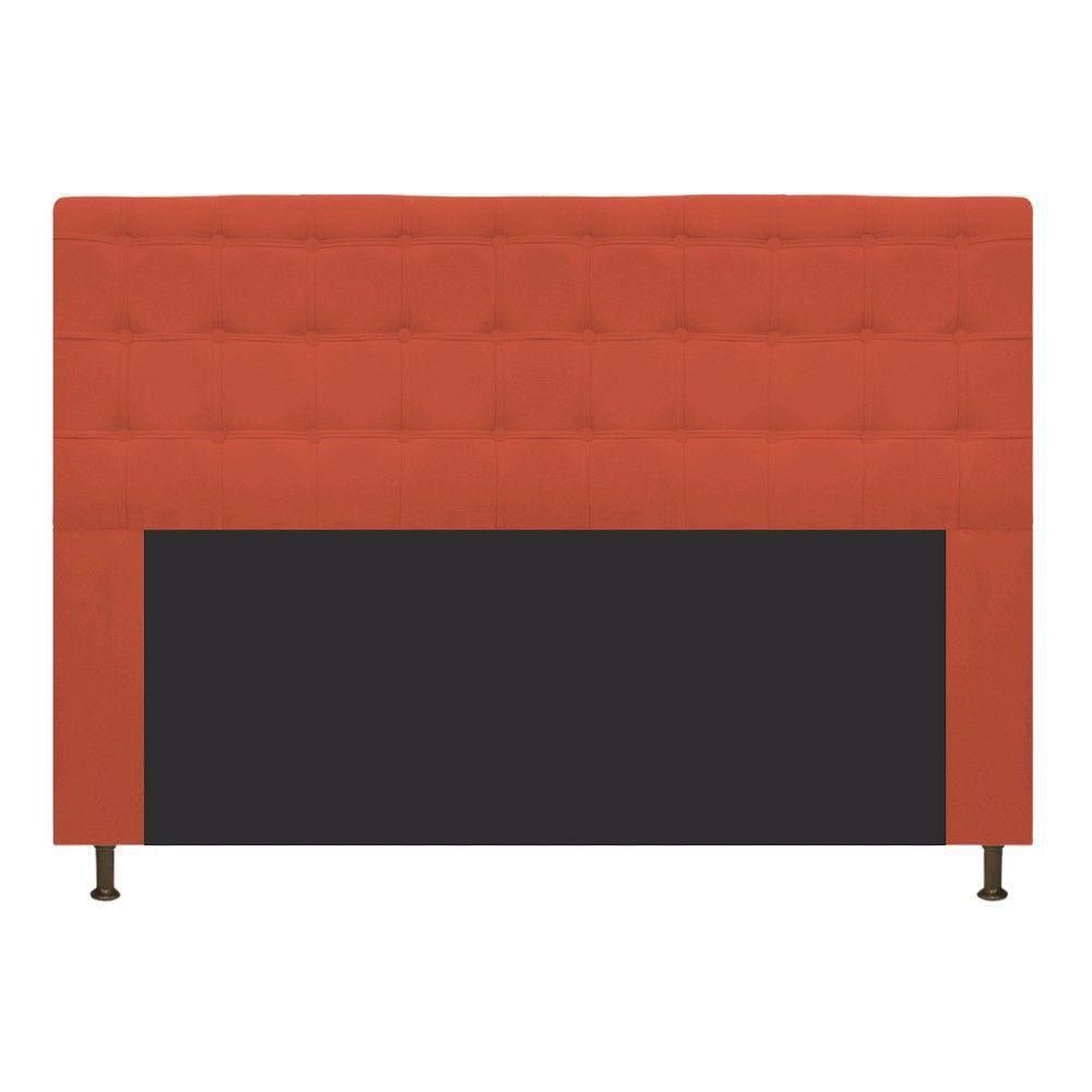 Cabeceira Estofada Dama 195 Cm King Size com Botonê Suede Terracota