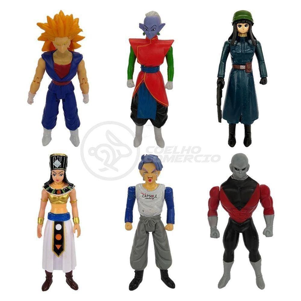 Kit 6 Bonecos Dragon Ball Vegetto Jiren Trunks Kaioshin