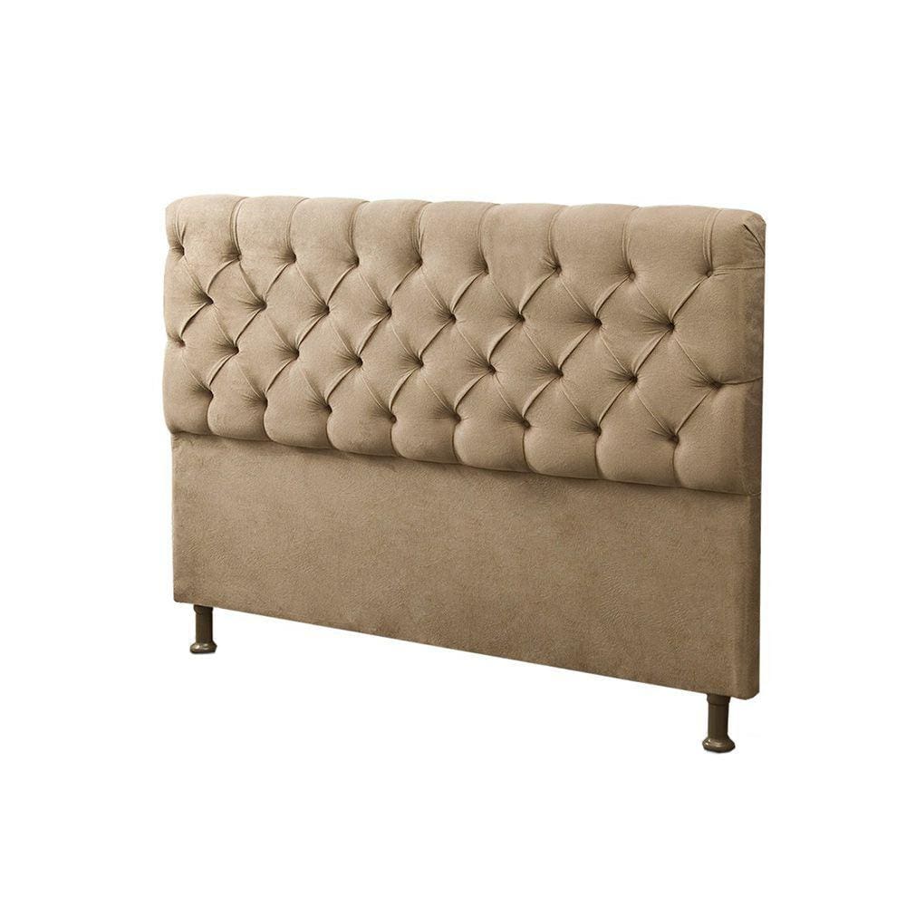 Cabeceira Casal 140cm Para Cama Box Sofia Suede Bege - SA Móveis