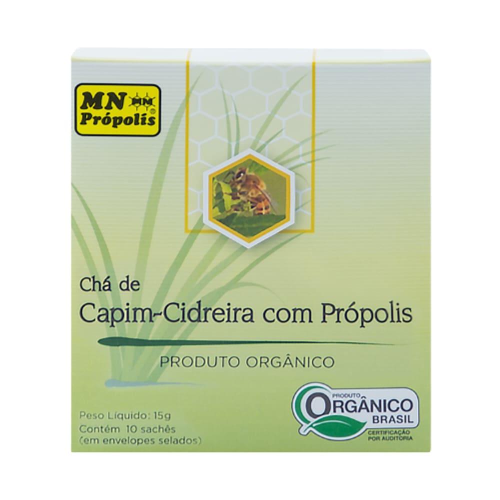 Kit 6X: Chá Capim Cidreira E Própolis Orgânico 10 Sachês MN Food