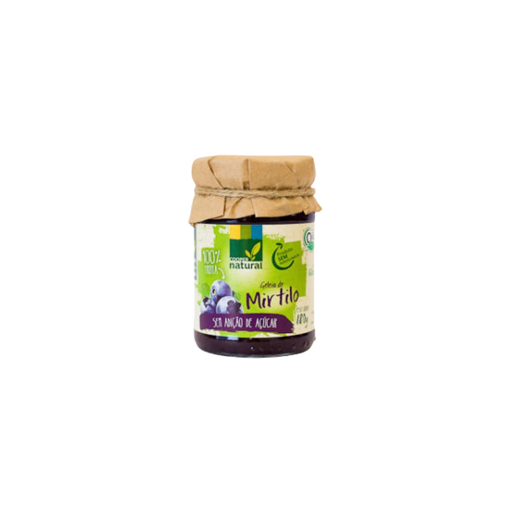 Kit 6X: Geleia Mirtilo (Blueberry) Orgânico Sem Açúcar 180g