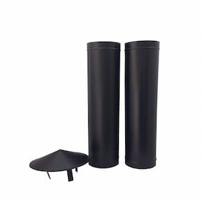 1,20 M De Duto Preto De 100 Mm De Diâmetro Com Chapéu Chinês
