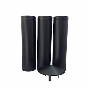 1,80 M De Duto Preto De 130 Mm De Diâmetro Com Chapéu Chinês