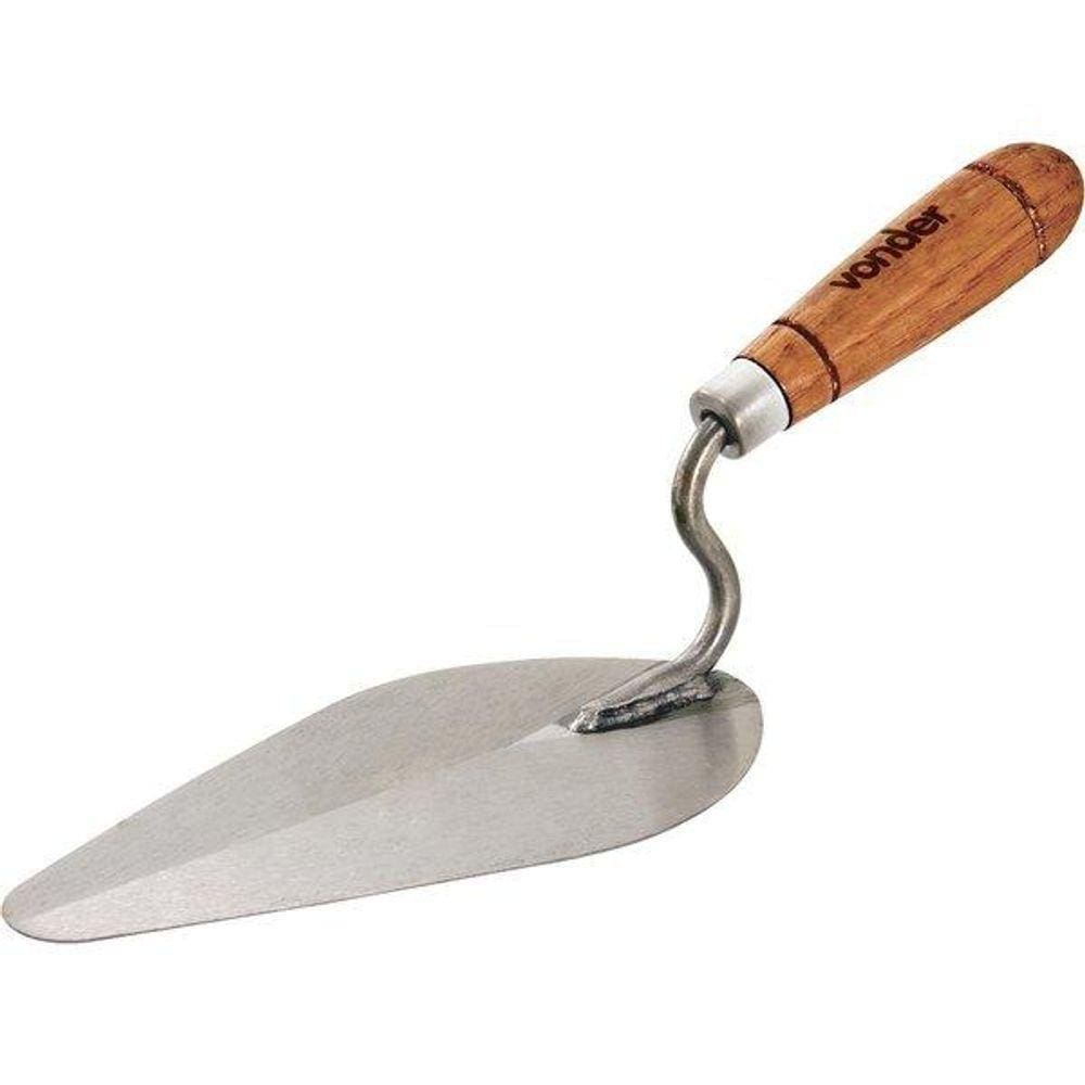 Colher Para Pedreiro 7" Oval Cabo Madeira