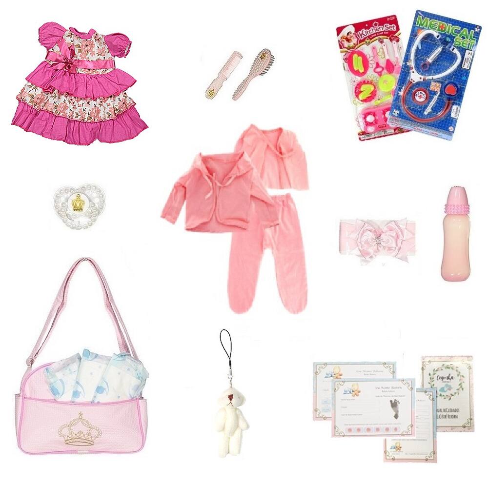 Boneca Bebe Tipo Reborn Completa Barata Com 22 Acessorios - Chic Outlet -  Economize com estilo!