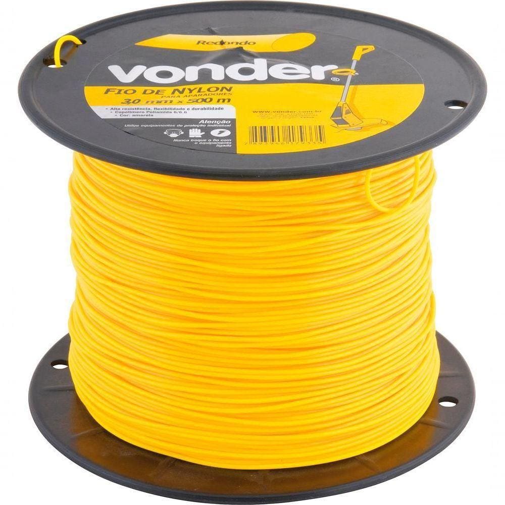 Fio De Nylon 3,0Mmx500M Redondo Para Roçadeiras E Aparadores