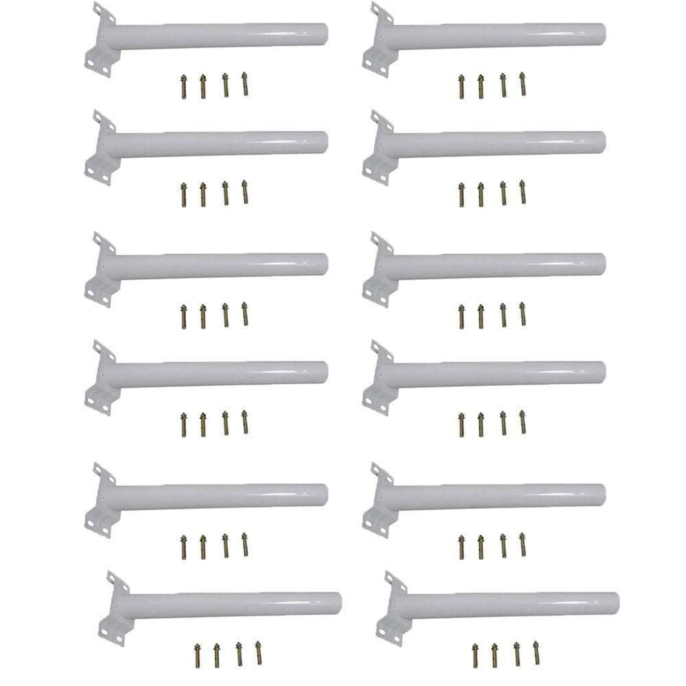 Suporte Barra Poste Apoio Luminaria Solar Parede Kit 12 Und