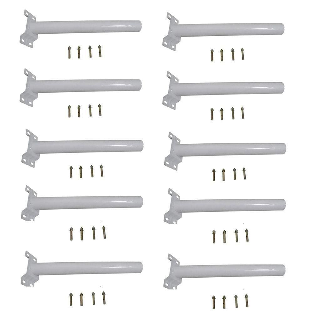 Suporte Barra Poste Luminaria Solar Parede 10Un Quintal