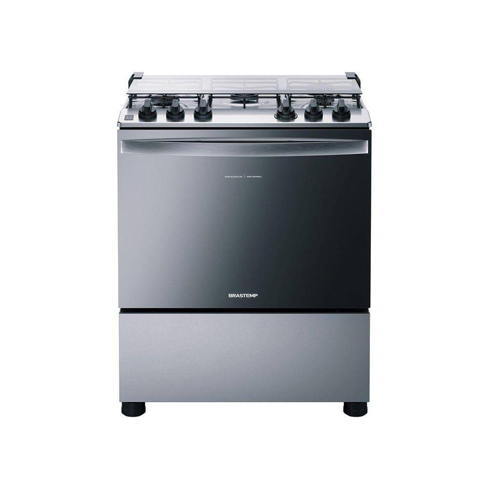 Fogão Brastemp 5 Bocas com Botões Removíveis e Exclusivo Aro Protetor Inox BFS5NCR – Bivolt - Bivolt