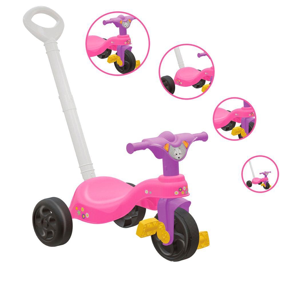 Motoca Triciclo Borboleta Infantil com Luz Tico Tico Brinquedo