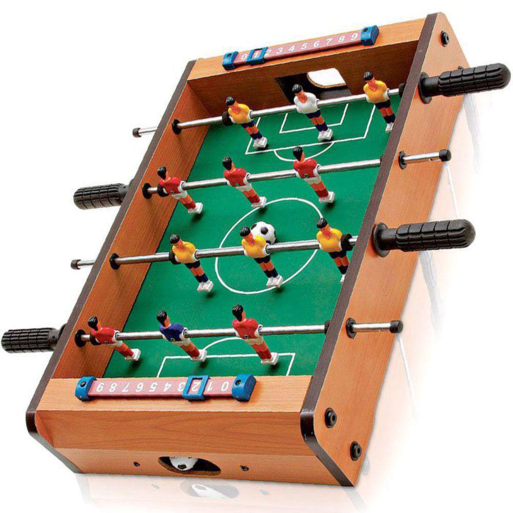 Futebol de mesa infantil pebolim moderno fliperama completo gol a gol  brinquedo campo botao