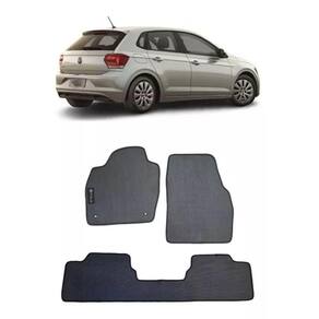 Tapete Borracha Novo Polo 2018 A 2020 Preto Com Bordado