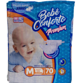 Fralda Inf Bebe Conforto Premium Jumbo M C/70